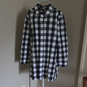 Womens Tyler Boe Black And White Gingham Button Down Top  Size M